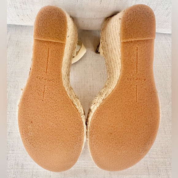 Dolce Vita Cream Leather Espadrille Wedge Sandals Ankle Strap Size 8 - Picture 7 of 8